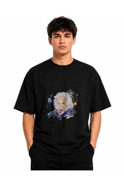 Inscriptie Unisex Βαμβακερό T-Shirt Υψηλής Ποιότητας με σχέδιο Άλμπερτ Αϊνστάιν