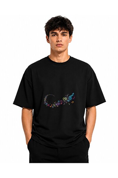Inscriptie Ουνισέξ Βαμβακερό T-shirt Υψηλής Ποιότητας "Μουσικές νότες "