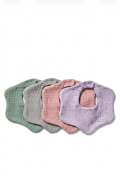 elibaby 4-Piece 100% Organic Cotton 8-Layer Multi Muslin Flower Baby Girl Dro...