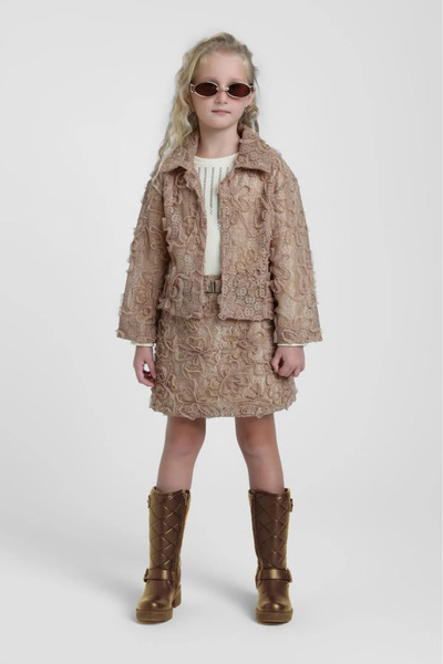 HAUSEkids Σετ 3 τεμαχίων για κορίτσια Premium Graese 5-14 ετών - Latte