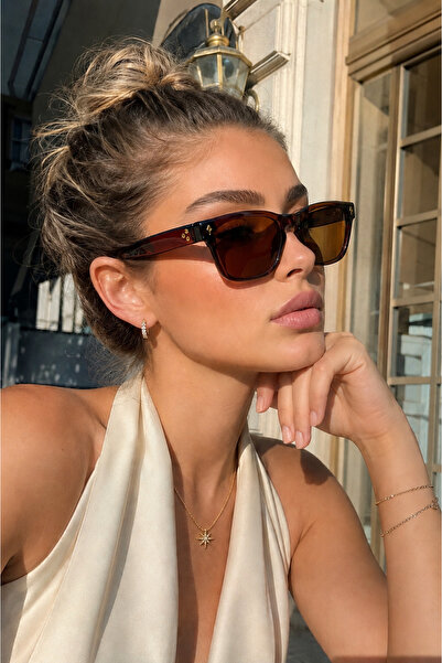 Chunky Frame Swanky Unisex Square Brown Luxury Sunglasses