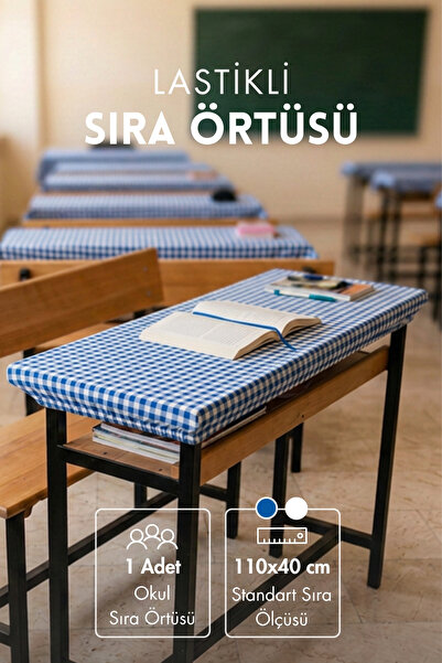 Bimotif 1 Piece of Elasticated School Desk Cover (Made of Cotton) 110X40 cm /...
