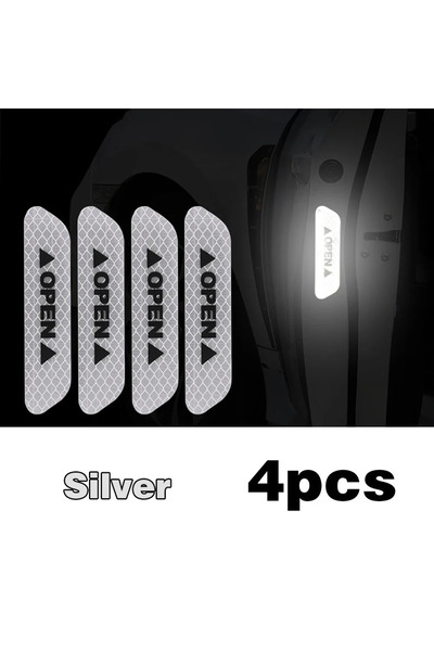 Choice 4PCS Silver ISGTDRM 4PCS Reflective Car Door Sticker Safety Opening Wa...