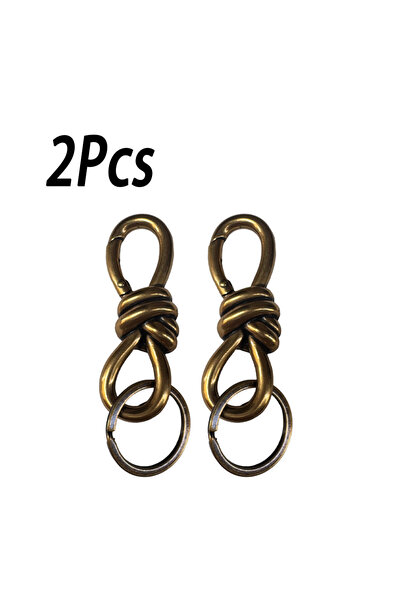 choice2 Gold-2Pcs Twist Knot Clasp Bag Charms Keychain, D-Ring Keychain High ...