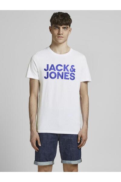 Jack & Jones تي شيرت رجالي بشعار شركة جاك جونز بقصة عادية 12151955