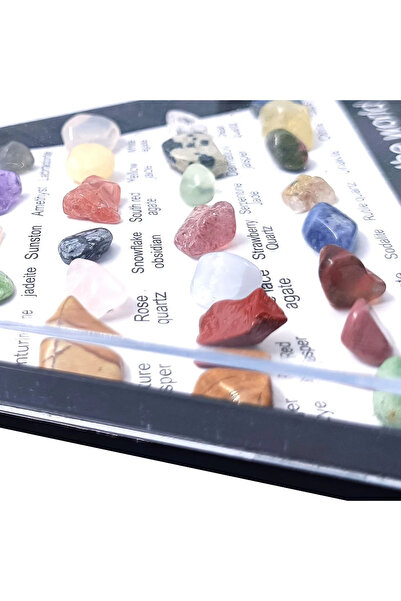 Choice natural stone 36pcs Gemstone Quartz Crystal Chakra Healing Stones And ...