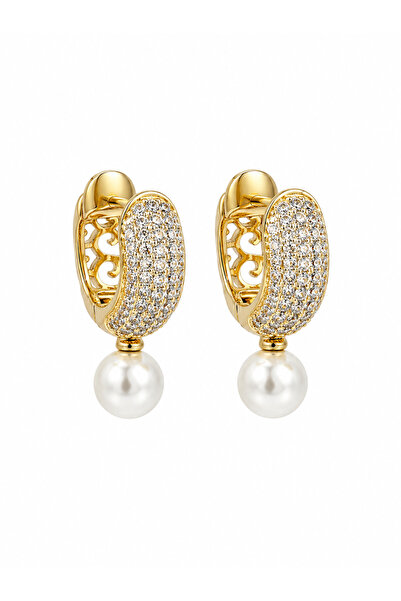 AUBRA Velora Pearl Xuping Women's Steel Pearl Earrings Non-Tarnish Rose Gold ...