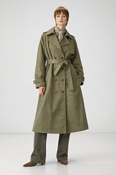 HAKKE Oversize wide cut belted trench