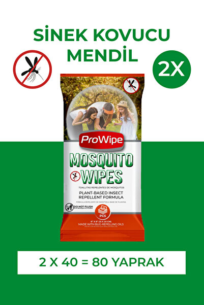 ProWipe Sivrisinek Kovucu Islak Mendil - Bitkisel İçerikli Sivrisinek ve Böce...