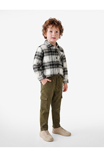 Koton Cargo Pocket Tie Waist Cotton Trousers