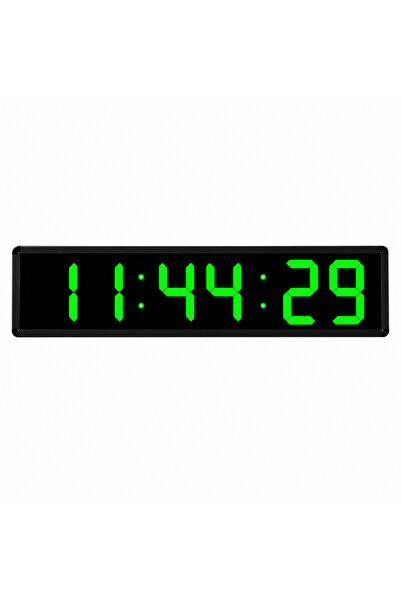TEKNOMERKEZ Dijital Saat Yeşil, Bold Font Displayli Saniyeli, Kasa: 20x65cm