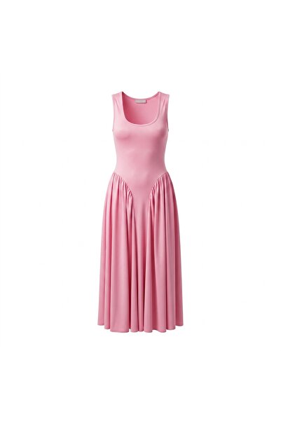 LOISY Women's Square Neck Thick Strap Design Dress