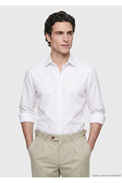 Ramsey Stone Plain Casual Fit Long Woven Casual 100% Cotton Shirt