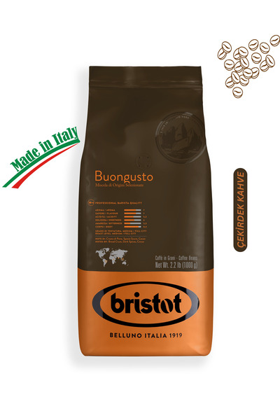 Bristot Buongusto 1 kg Çekirdek Kahve - Orta Kavrulmuş Premium İtalyan Espresso