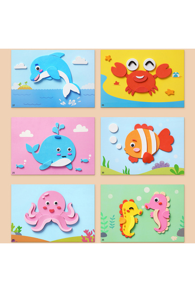 choice2 Style B 6pcs/set 3D EVA Foam Sticker DIY Cartoon Princess Animal Puzz...