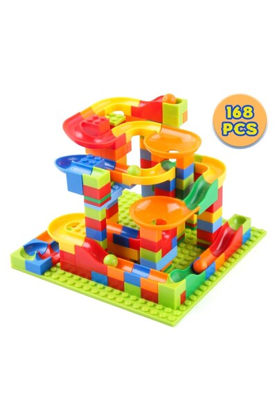 choice2 B-168-PCS 84-504PCS Marble Race Run Blocks Maze Ball Track Toy Compat...