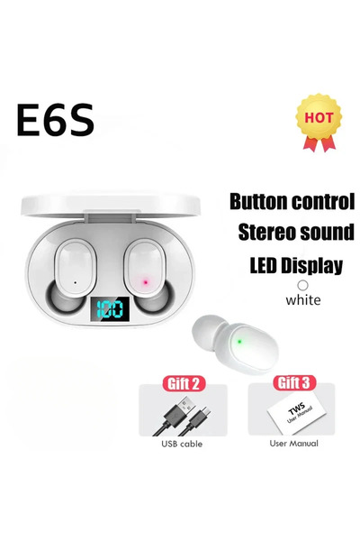 Choice3 White Earbuds E6S Air Pro Fone Bluetooth Earphones Wireless Headphone...