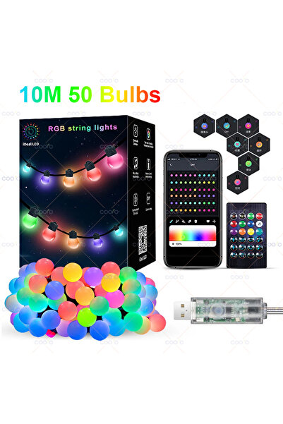 Choice 10M 50 bulbs WS2812B RGB LED String Garland Light 10m 5m Smart IC APP ...