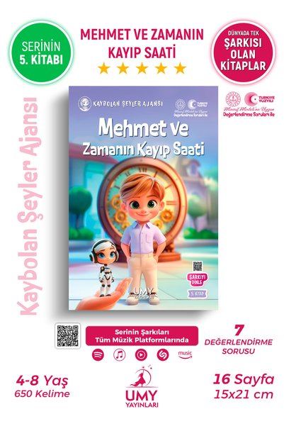 UMY Yayınları Mehmet ve Zamanın Kayıp Saati - Okul Öncesi ve 1. Sınıf İsme Öz...