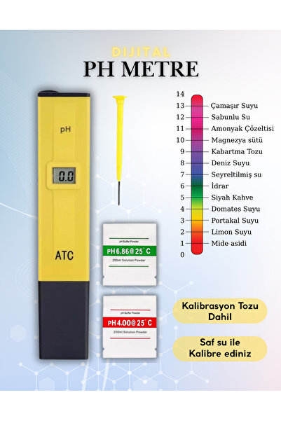 Hubstein Dijital Ph Metre Su Sıvı Akvaryum Ph Su Kalite Asitlik Ölçer 2 Adet ...