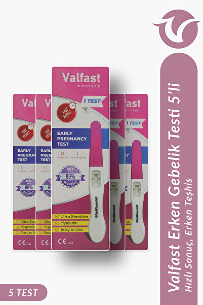 Valfast Erken Gebelik Testi Hızlı Hamilelik Testi 5 Adet