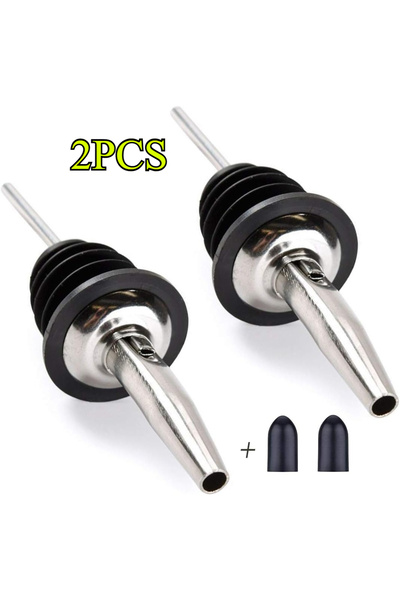 choice2 2PCS Stainless Steel Wine Bottle Stopper and Olive Oil Pourer Dispens...