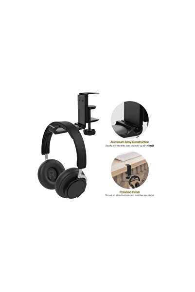 KESNUP Suport pentru căști audio/gaming, cu clemă reglabilă, negru