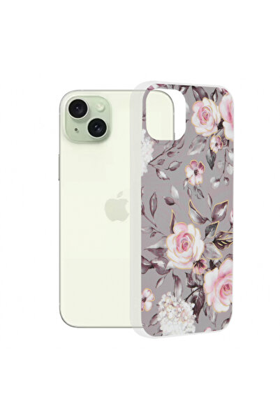 Apple Husa pentru iPhone 15 Plus, Techsuit, Marble, Gri