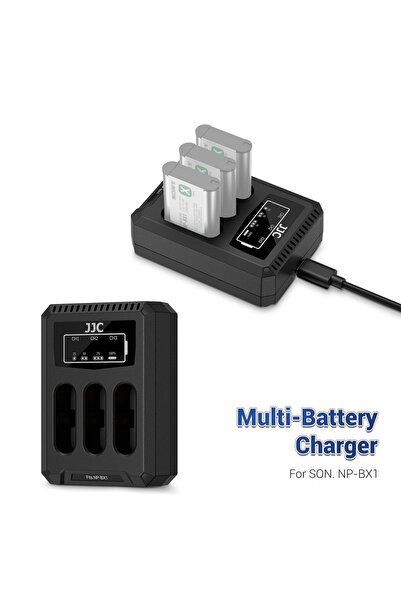 Choice شاحن بطارية JJC NP-BX1 أسود بثلاث فتحات USB لكاميرات ZV-1F وZV1F وZV-1...