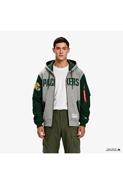 NEW ERA Alpha Industries X Green Bay Packers Ma-1 Men's Fleece Jacket