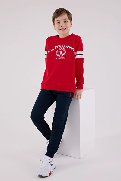 U.S. Polo Assn. 4-15 سنة مرخصة من Us Polo Assn للأولاد - أحمر