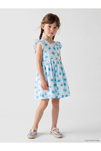 LC Waikiki Two Mt Shop Quality Oval Collar Girls' Poplin Dress