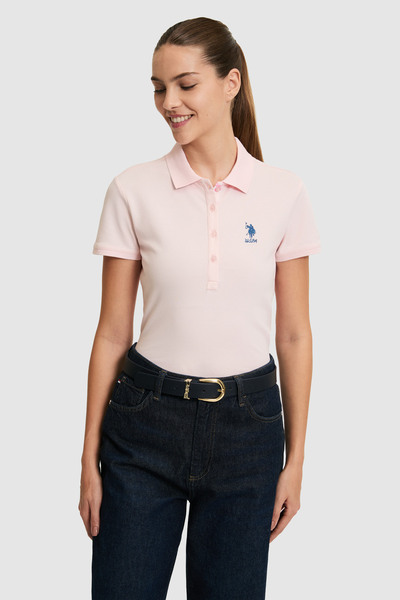 U.S. Polo Assn. Women's Open Polo Collar Basic T-Shirt 50321798-Vr078