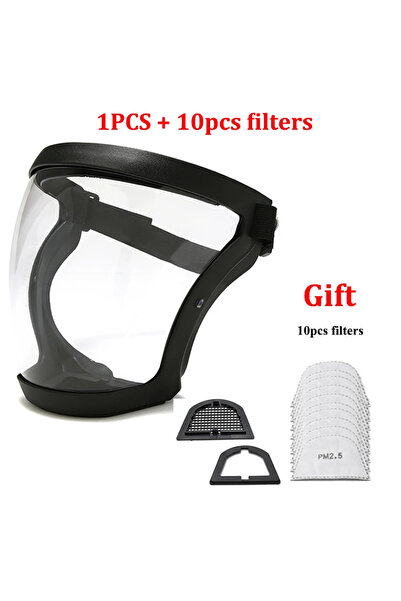 Choice7 1PCS Black Set Protection Mask Splashproof Transparent Facial Protect...