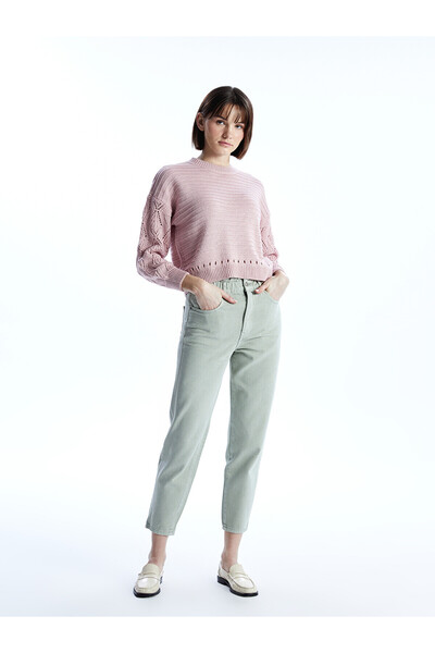LC Waikiki Alita City Farkıyla Lcw Jeans Green Denim Straight Slouchy Elastic...
