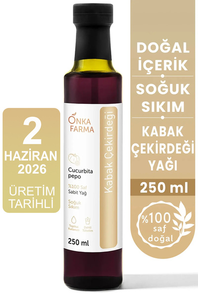 OnkaFarma Onka Farma %100 Saf Kabak Çekirdeği Yağı - Soğuk Sıkım Kabak Çekird...