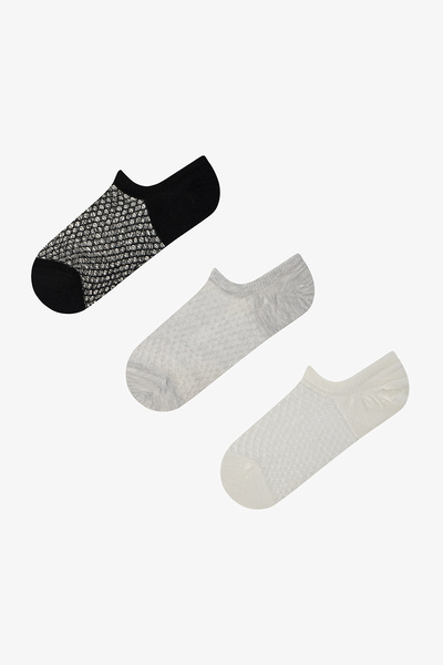 Penti 3 Pairs of Seamless Self-Patterned Sneaker Socks