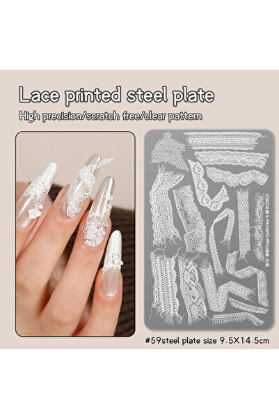 Choice4 G8YHB11-03 Kaniu Lace Printed Steel Plate Nail Art Stamping Plates Fr...