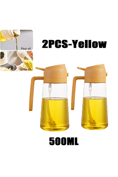 Choice15 2pcs-yellow 2in1 500ml Plastic Kitchen Oil Sprayer Spray Oil Olive S...
