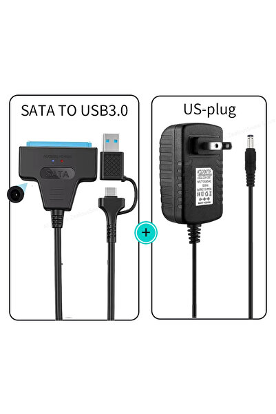 Choice1 USB3.0C to A US Plug USB 3.0/Type-C to SATA Adapter Sata Cable 2.5/3....