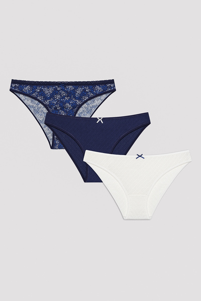 Penti Dark Blossom ÇoK Renkli 3lü Slip Külot