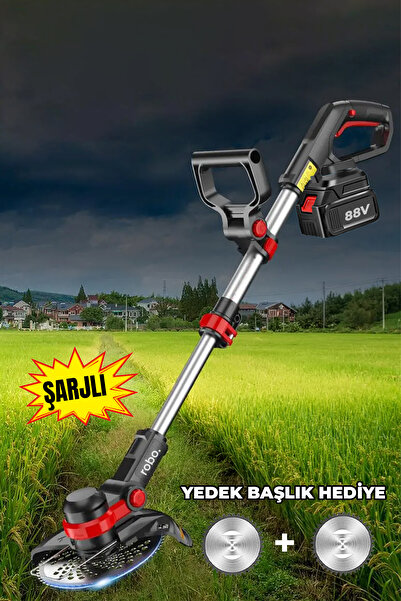ROBO Şarjlı  Çim Biçme Makinesi Tırpan 88v
