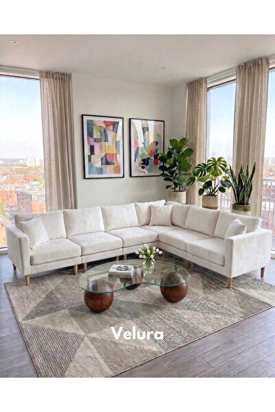 Velura Home & Living Armin Akıllı 6 Modül Köşe Koltuk Takımı & Modüler Yatakl...