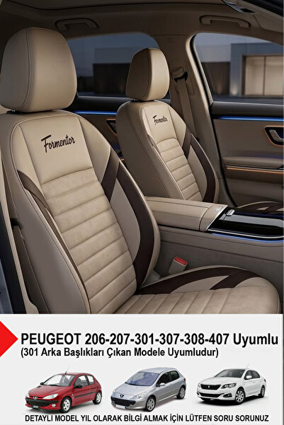 GM-DESIGN غطاء مقعد السيارة من الريش التايلاندي فورمينتور (متوافق مع بيجو 206...