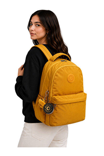 Harmela 2200 School Backpack Water Resistant Unisex Daily & School Bag Mustard