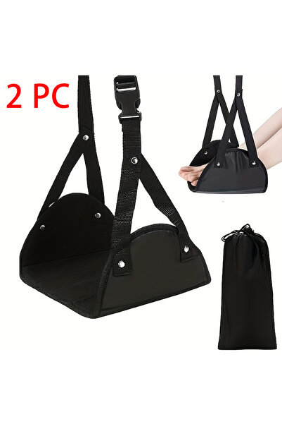 choice2 black2pc Adjustable Foot Hammocks for Travel, Car, Airplane Rest, Off...