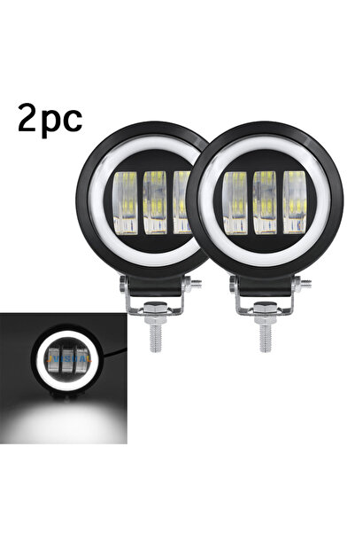 Choice 2x white 4inch 12V 24V 30W Round Square Led Work Light Angel Eyes Ligh...