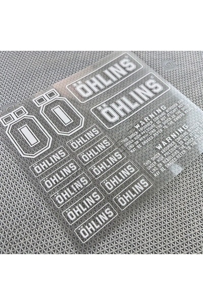 Choice WHITE Ohlins Suspension Shocker Damper Motorcycle Decals - Transparent...