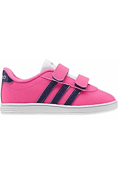 adidas F97925 VLCOURT CMF INF حذاء رياضي للأطفال باللون الوردي والأزرق الداكن