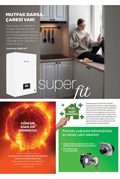 Alarko Super Fit Suf 35 Kw Premiks Tam Yoğuşmalı Kombi